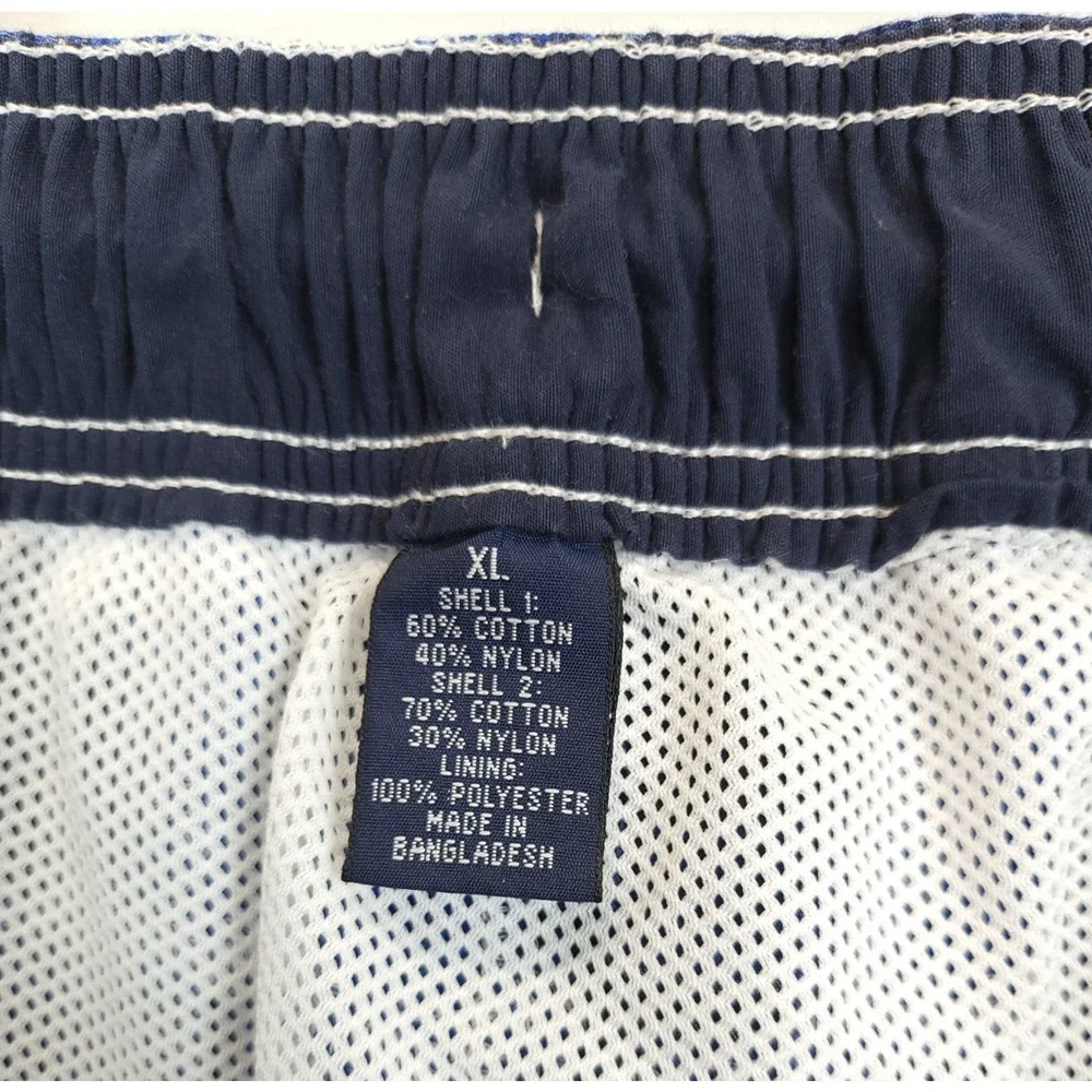 RoundTree & Yorke Cargo Board Shorts Blue Plaid Drawstring Mesh Lined Men XL